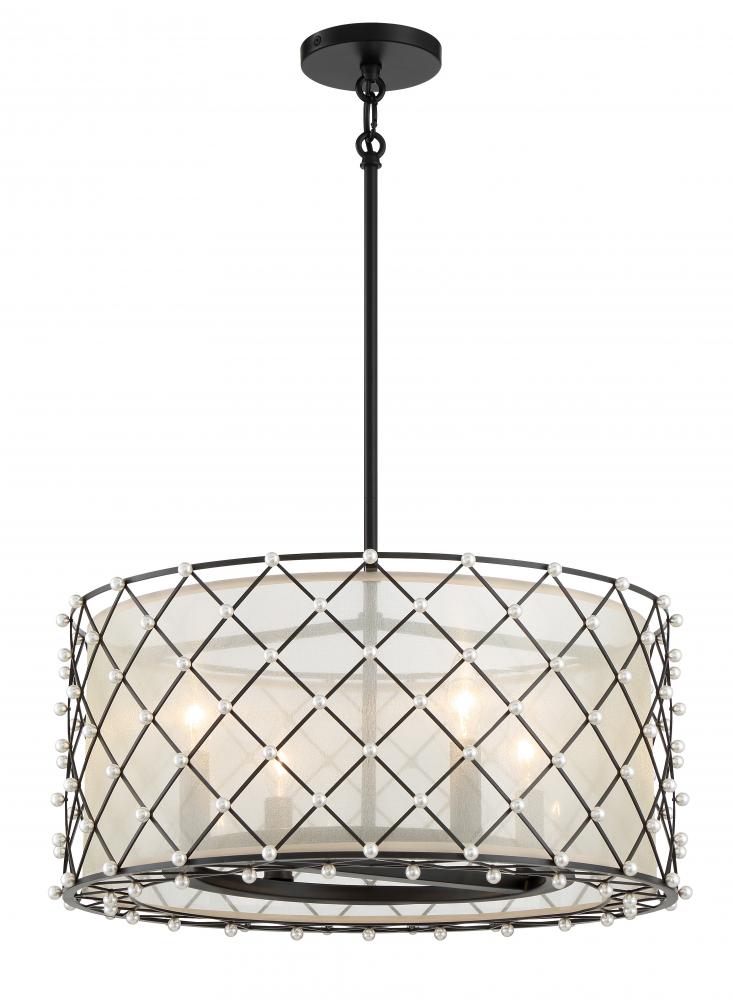 Sheer Elegance - 4 Light Convertible Pendant