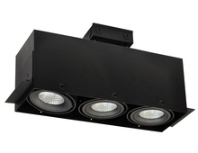 Nora NMRTLG-13D6L1927SB - LED Trimless 3-Head MLS Housing, 30W / 2100lm per Head, 2700K, 16-Degrees Spot, Black, 120-277V