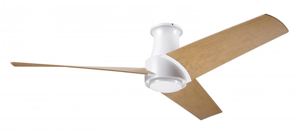 Ambit Flush DC Fan- Matte White Finish; 56" Maple Blades; No Light; Wall/Remote Combo Control