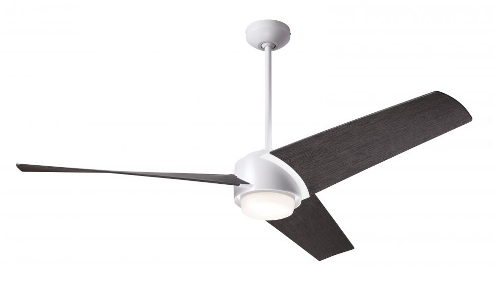 Ambit DC Fan- Matte White Finish; 56" Ebony Blades; 17W LED (Matte White Trim)