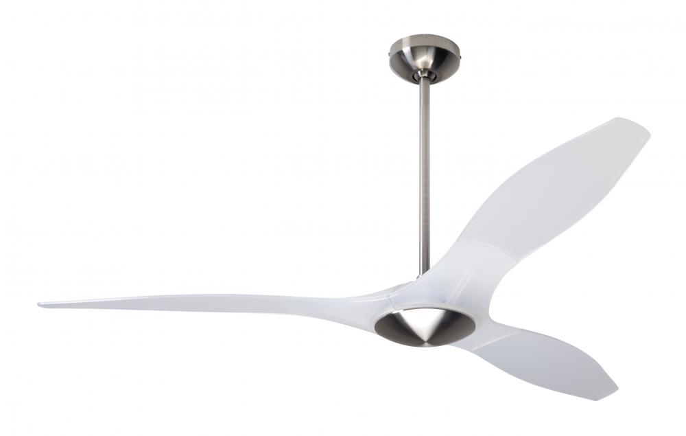 IC/Brisa DC Fan- Bright Nickel/Translucent Finish; 56" Translucent Blades; No Light; Wall Contro