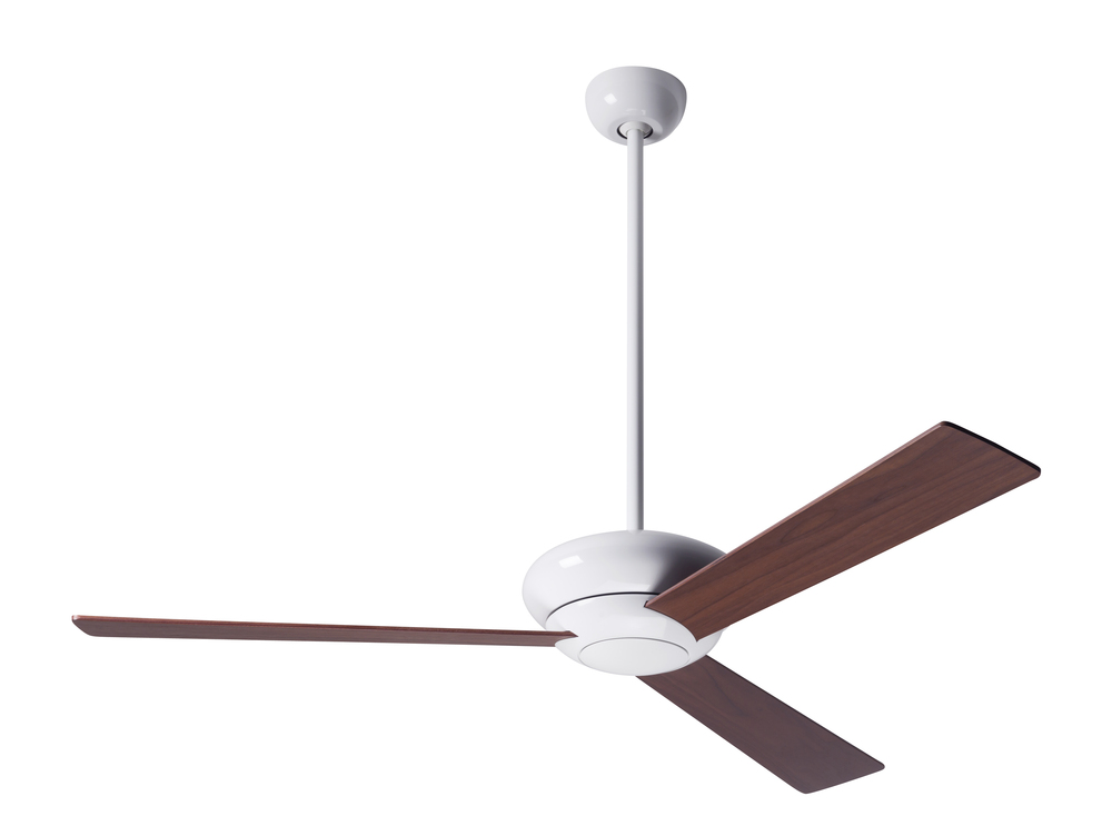 Altus Fan; Gloss White Finish; 42" Mahogany Blades; No Light; Fan Speed Control