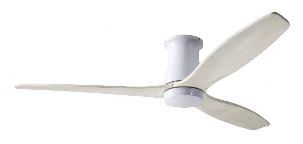 Arbor Flush DC Fan; Gloss White Finish; 54" Whitewash Blades; No Light; Remote Control