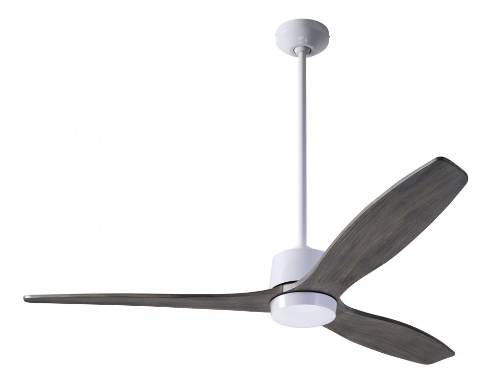 Arbor DC Fan; Gloss White Finish; 54" Graywash Blades; No Light; Wall Control