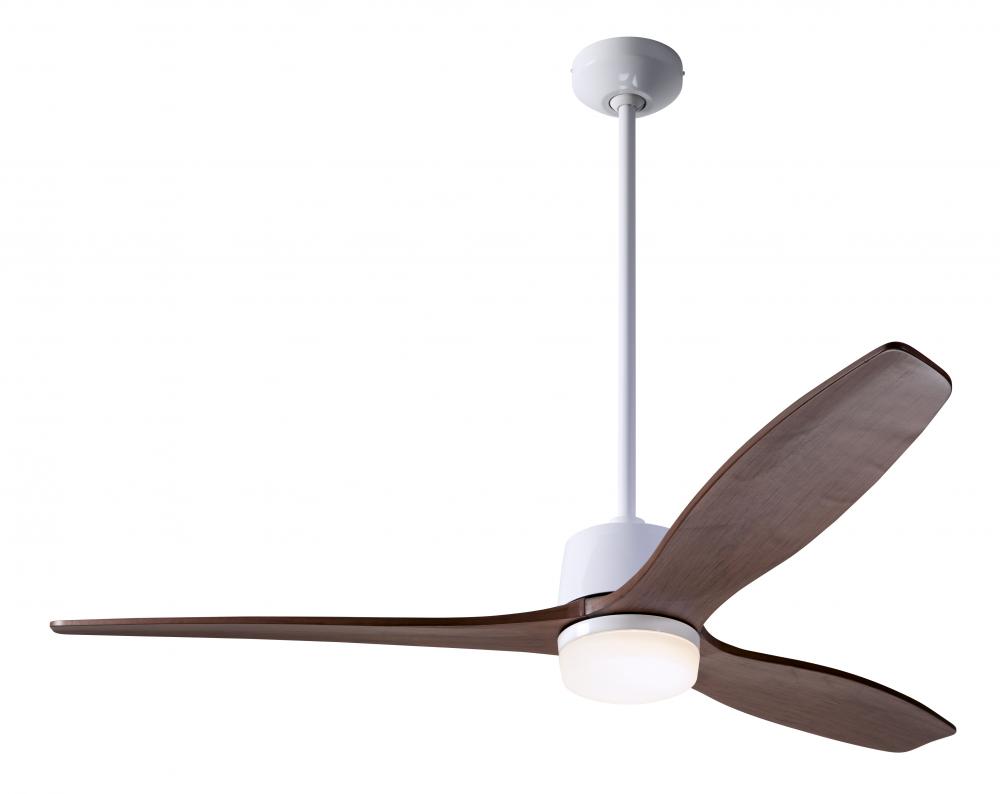 Arbor DC Fan; Gloss White Finish; 54" Mahogany Blades; 17W LED; Wall Control