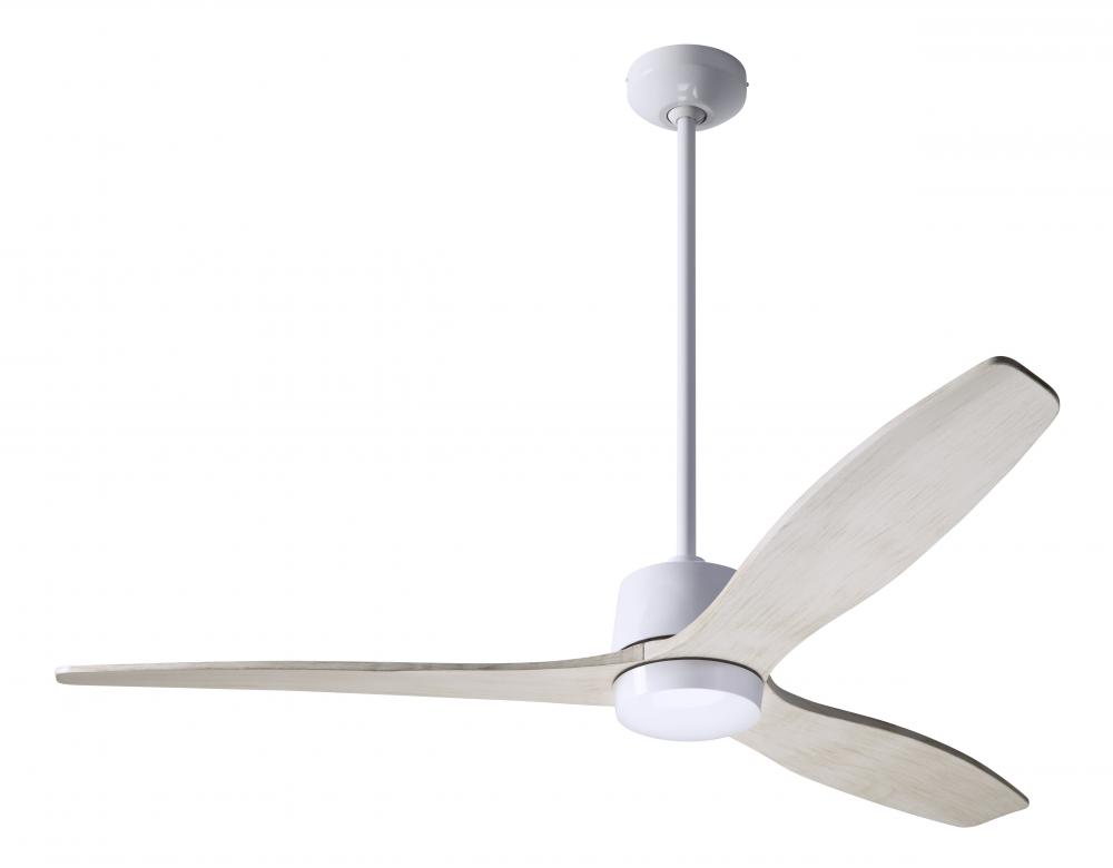 Arbor DC Fan; Gloss White Finish; 54" Whitewash Blades; No Light; Wall Control