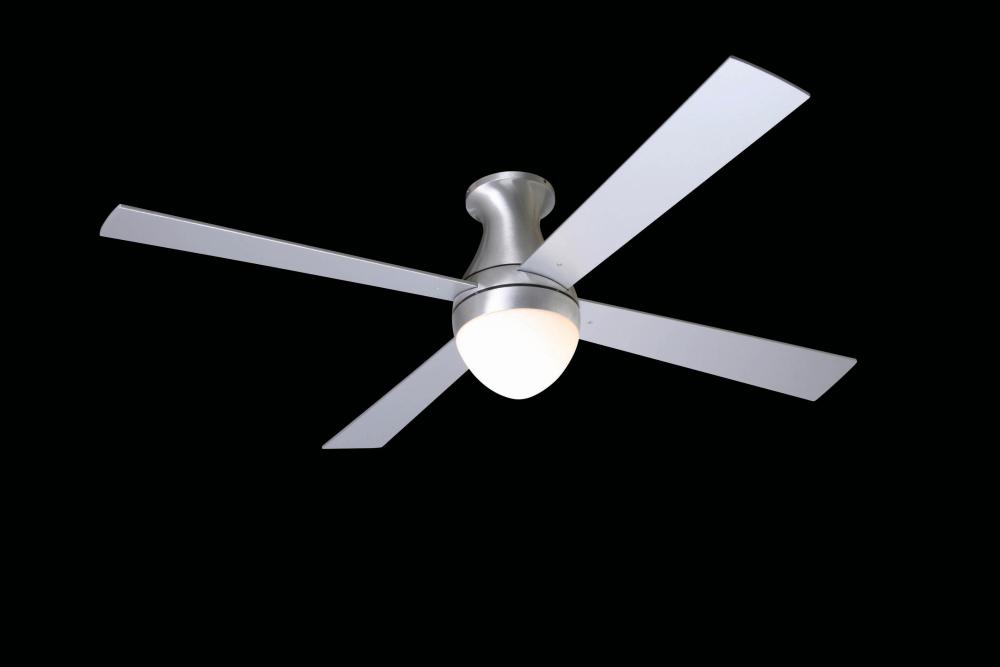 Ball Hugger Fan; Brushed Aluminum Finish; 42" Maple Blades; 75W G9 Halogen; Wall Control with Re