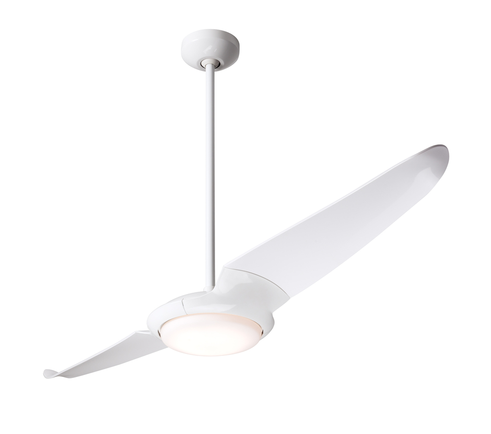 IC/Air (2 Blade ) Fan; Gloss White Finish; 56" Dark Blades; 20W LED; Wall Control