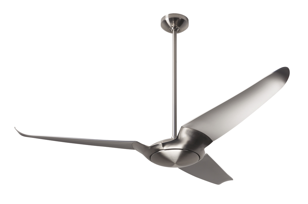 IC/Air (3 Blade ) Fan; Bright Nickel Finish; 56" White Blades; No Light; Remote Control