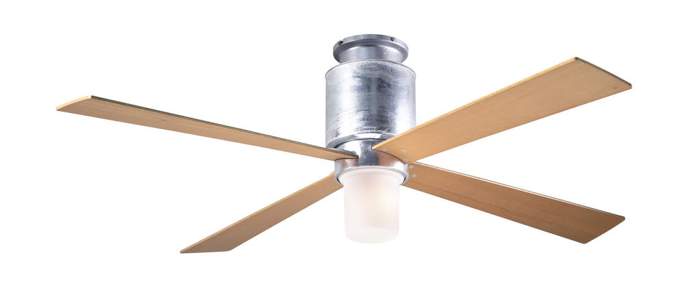 Lapa Flush Fan; Galvanized Finish; 50" Maple Blades; 17W LED; Fan Speed and Light Control (3-wir