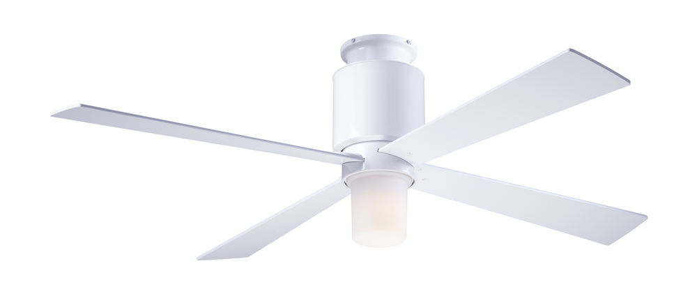 Lapa Flush Fan; Gloss White Finish; 50" Silver Blades; 17W LED; Fan Speed and Light Control (3-w