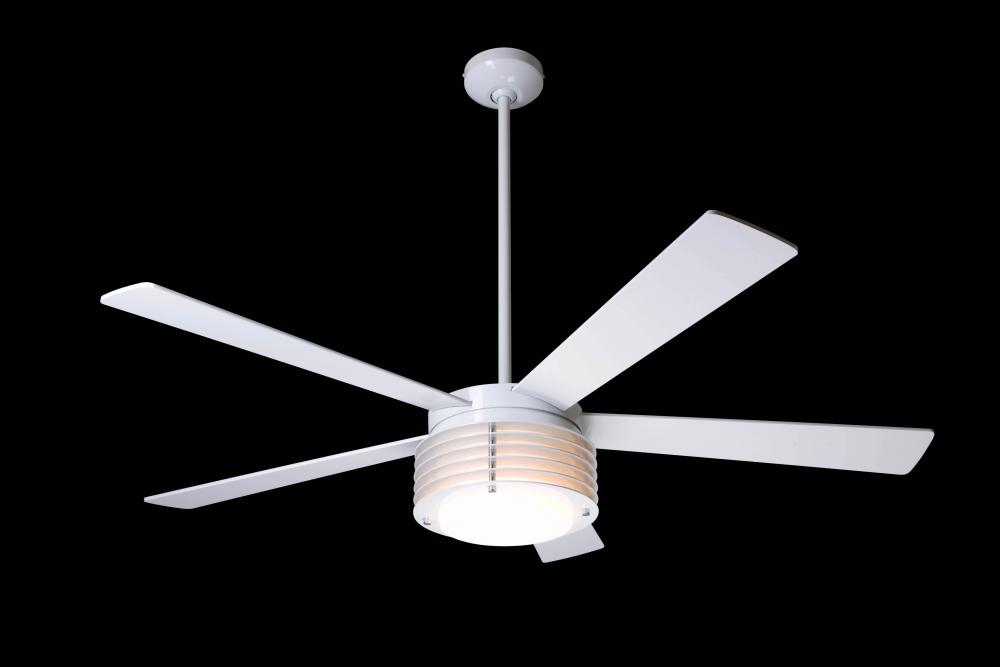 Pharos Fan; Gloss White; 52" Nickel Blades; 3x13W GU24 Energy Saving CFL; No Control