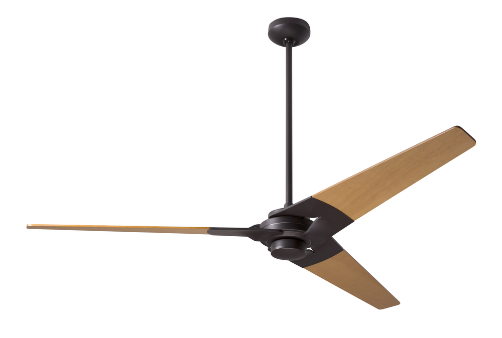 Torsion Fan; Dark Bronze Finish; 62" Maple Blades; No Light; Fan Speed and Light Control (3-wire