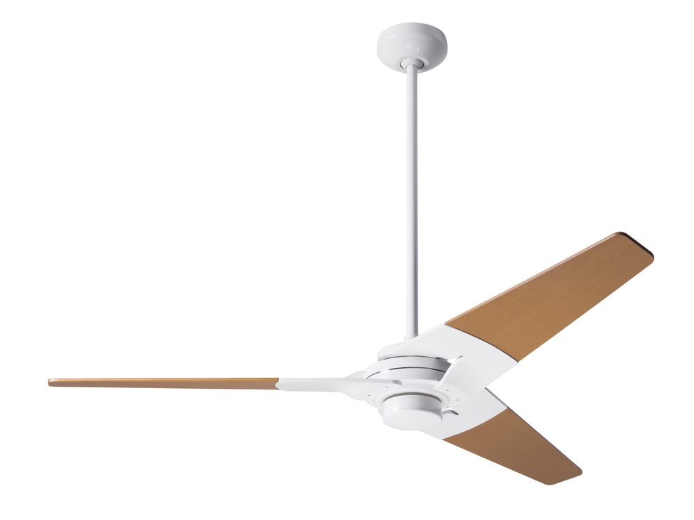 Torsion Fan; Gloss White Finish; 52" Maple Blades; No Light; Fan Speed Control