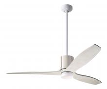 Modern Fan Co. LLX-GWIV-54-WW-271-WC - LeatherLuxe DC Fan; Gloss White Finish with Ivory Leather; 54" Whitewash Blades; 17W LED; Wall C