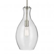 Kichler 42047NICS - Everly 17.75" 1-Light Bell Pendant with Clear Seeded Glass in Brushed Nickel