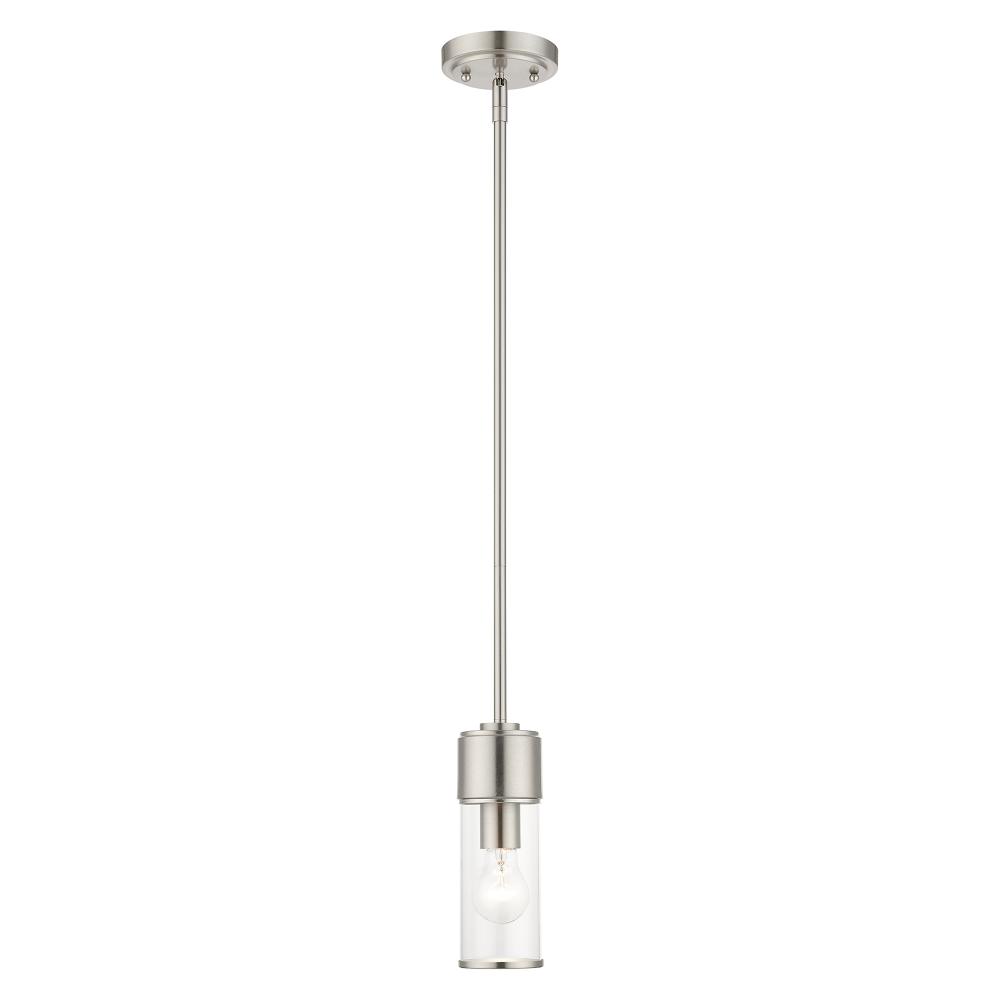 1 Light Brushed Nickel Mini Pendant