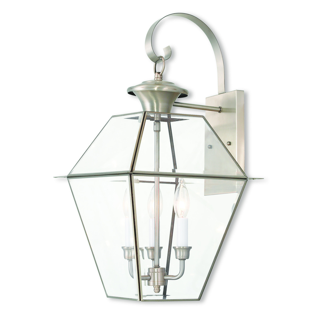 3 Light BN Outdoor Wall Lantern