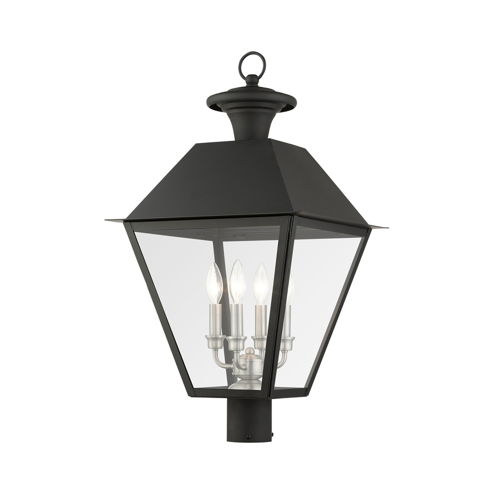 4 Lt Black Outdoor Post Top Lantern