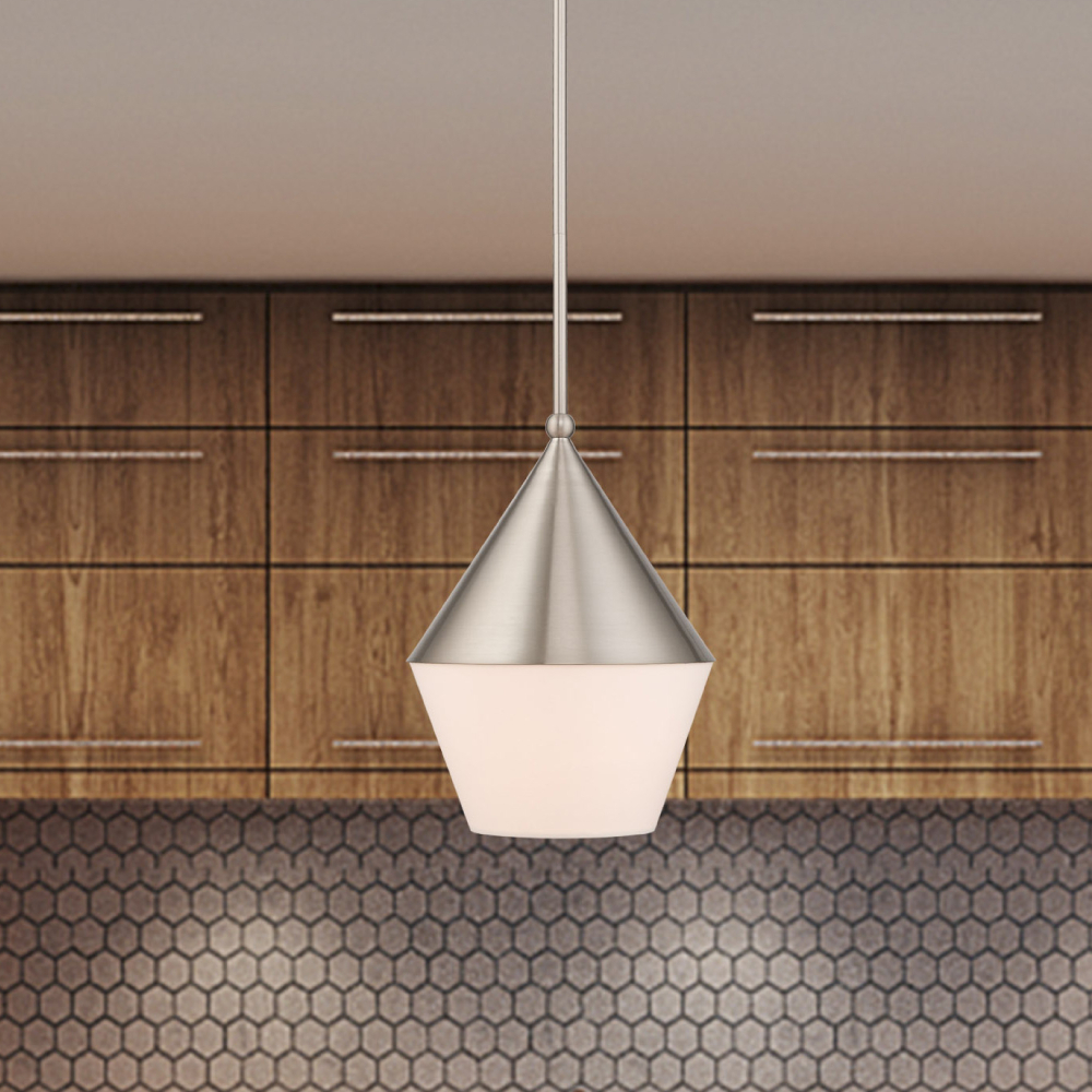 1 Lt Brushed Nickel Mini Pendant