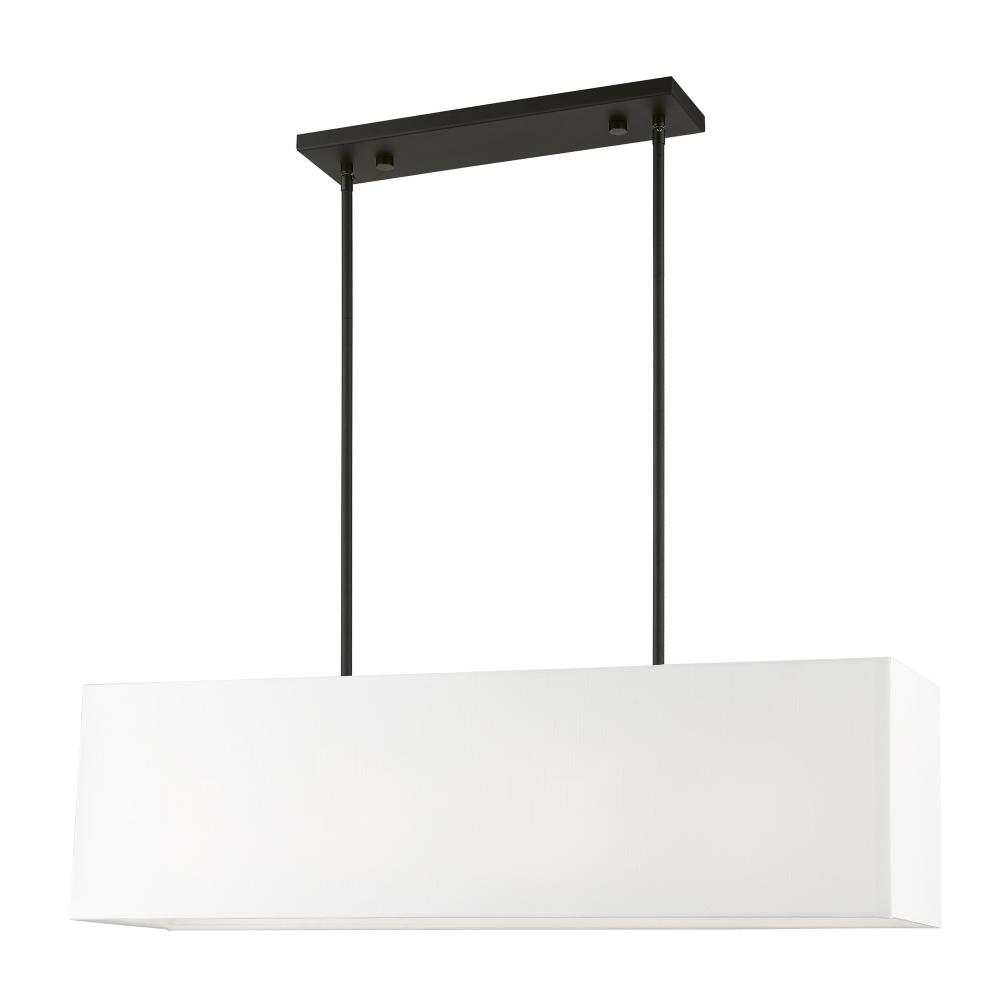 4 Light Black Linear Chandelier