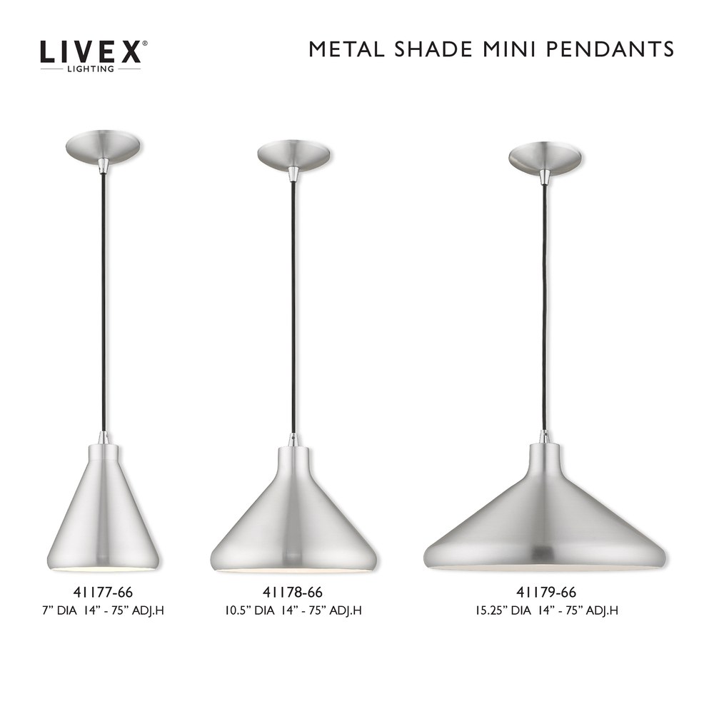 1 Lt Brushed Aluminum Mini Pendant