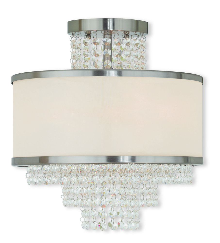 3 Light Brushed Nickel Ceiling Mount