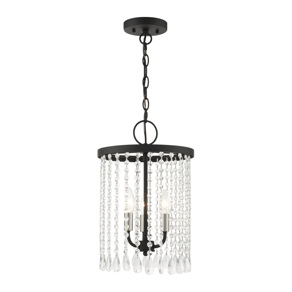 3 Lt Black Pendant Chandelier