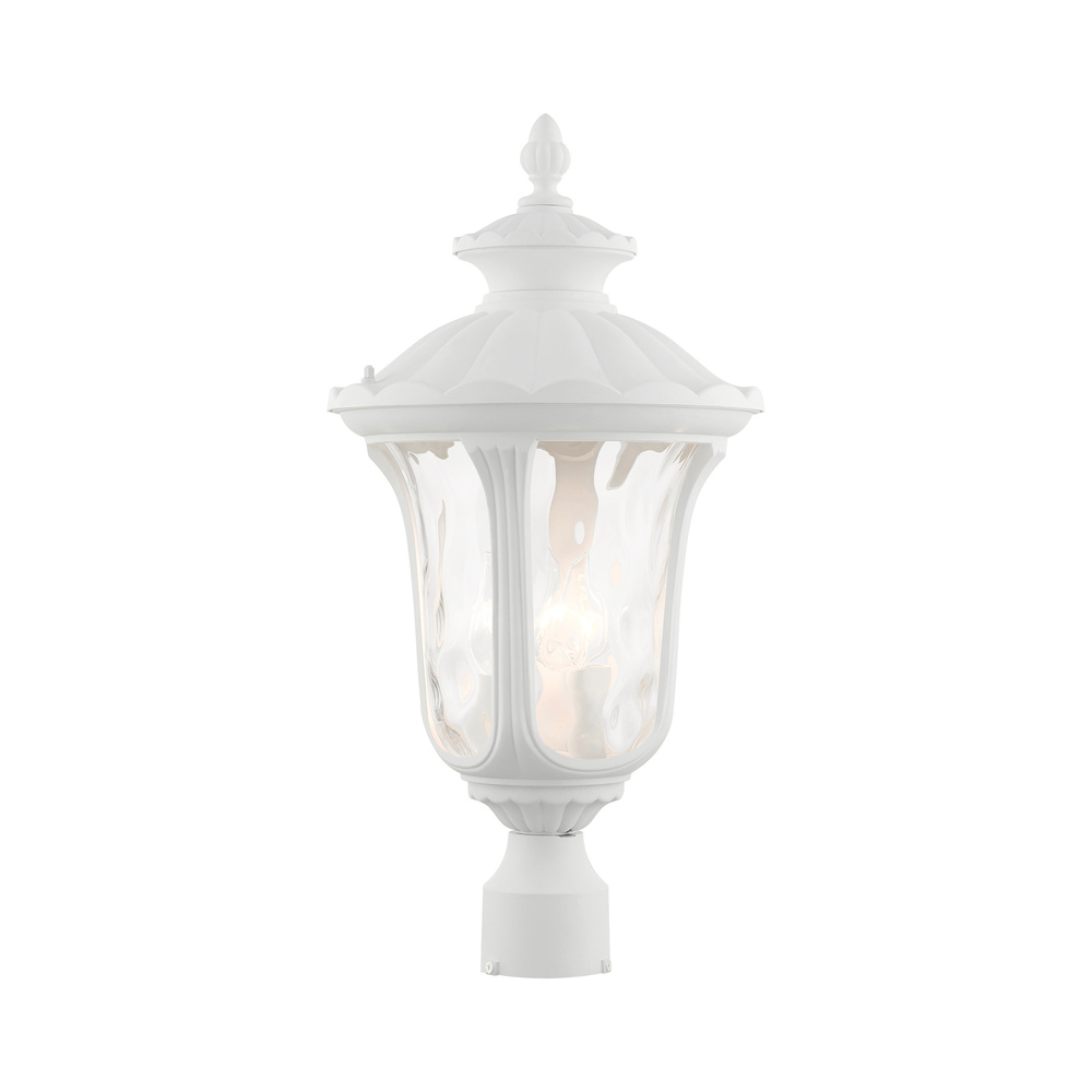 3 Lt Textured White Outdoor Post Top Lantern