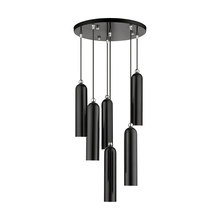 Livex Lighting 46756-68 - 6 Lt Shiny Black Pendant