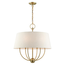 Livex Lighting 49446-01 - 6 Lt Antique Brass Pendant Chandelier