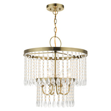 Livex Lighting 51064-01 - 4 Lt Antique Brass Pendant Chandelier