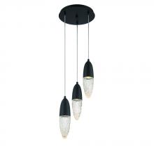 Eurofase Blue US 43858-022 - Ecrou 3 Light Chandelier in Black