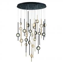 Eurofase Blue US 43890-033 - Barletta 26 Light Chandelier in Mixed Black + Brass