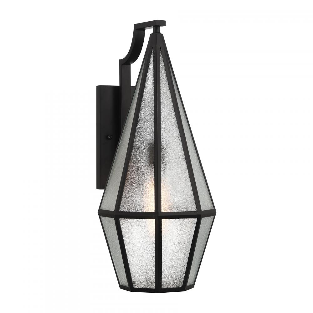 Peninsula 1-Light Outdoor Wall Lantern in Matte Black