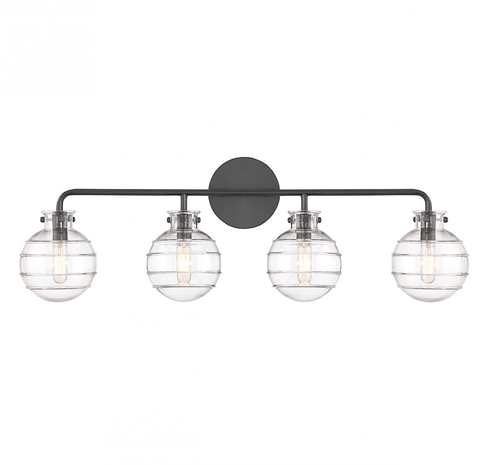 Mason 4-Light Bathroom Vanity Light in Matte Black