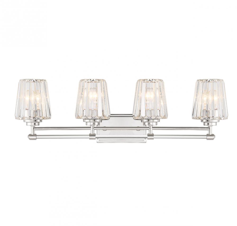 Garnet 4-Light Bathroom Vanity Light in Polished Nickel