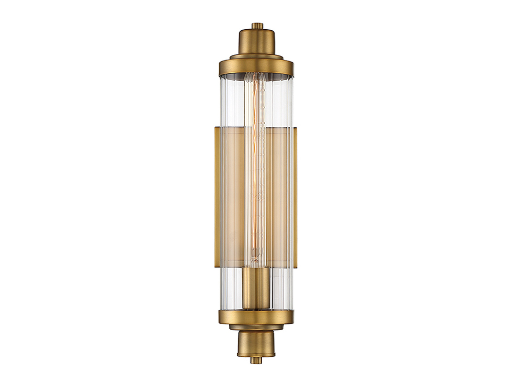 Pike 1-Light Wall Sconce in Warm Brass