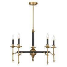 Savoy House 1-9511-5-143 - Consulate 5-Light Chandelier in Matte Black and Warm Brass