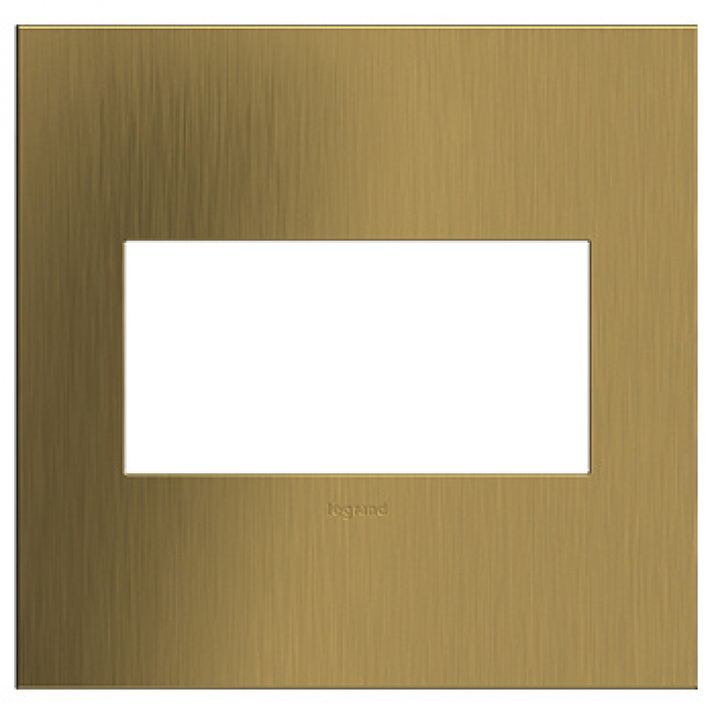 adorne® Brushed Satin Brass Two-Gang Screwless Wall Plate