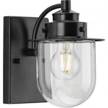 Progress P300434-31M - Northlake Collection One-Light Matte Black Clear Glass Transitional Bath Light