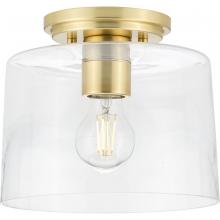 Progress P350213-012 - Adley Collection One-Light Satin Brass Clear Glass New Traditional Flush Mount Light