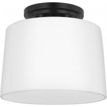 Progress P350260-31M - Adley Collection One-Light Matte Black Etched Opal Glass New Traditional Flush Mount Light