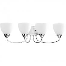 Progress P2928-15 - Heart Collection Four-Light Polished Chrome Etched Glass Farmhouse Bath Vanity Light