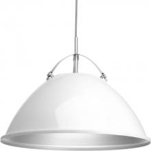 Progress P500053-030 - Tre Collection One-Light White White Metal Shade Coastal Pendant Light