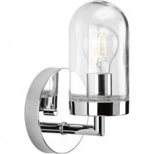 Progress P300174-015 - Signal Collection One-Light Polished Chrome Clear Glass Coastal Bath Vanity Light