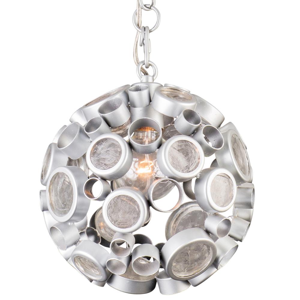 Fascination 1-Lt Orb Mini Pendant - Metallic Silver