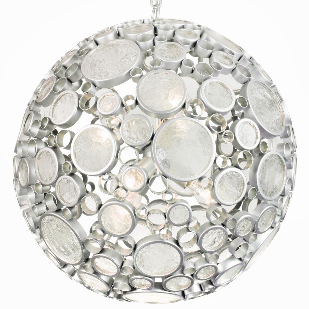 Fascination 6-Lt Orb Pendant - Metallic Silver