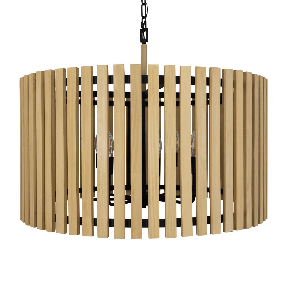 Suratto 8-Lt   Pendant - Matte Black/Honey Blonde