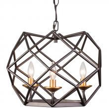 Varaluz 295P03AGRB - Geo 3-Lt Pendant - Antique Gold/Rustic Bronze